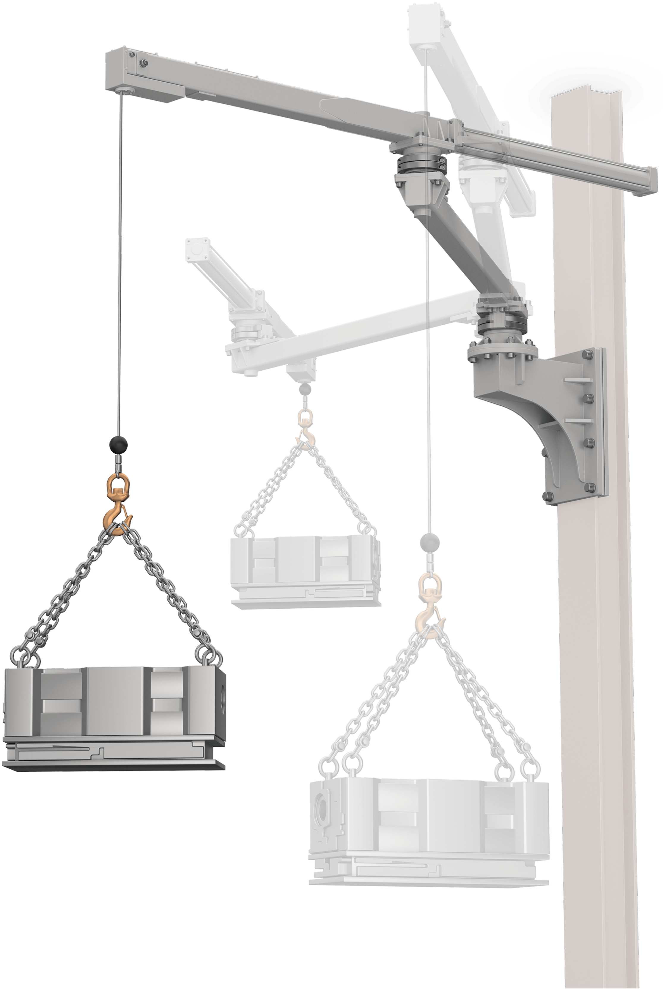 水平アームと垂直ガイド