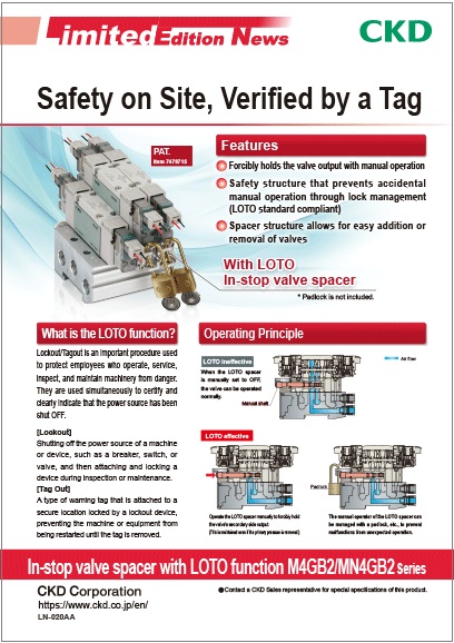 LOTO-Function In-Stop Valve Spacer M4GB2/MN4GB2 Series