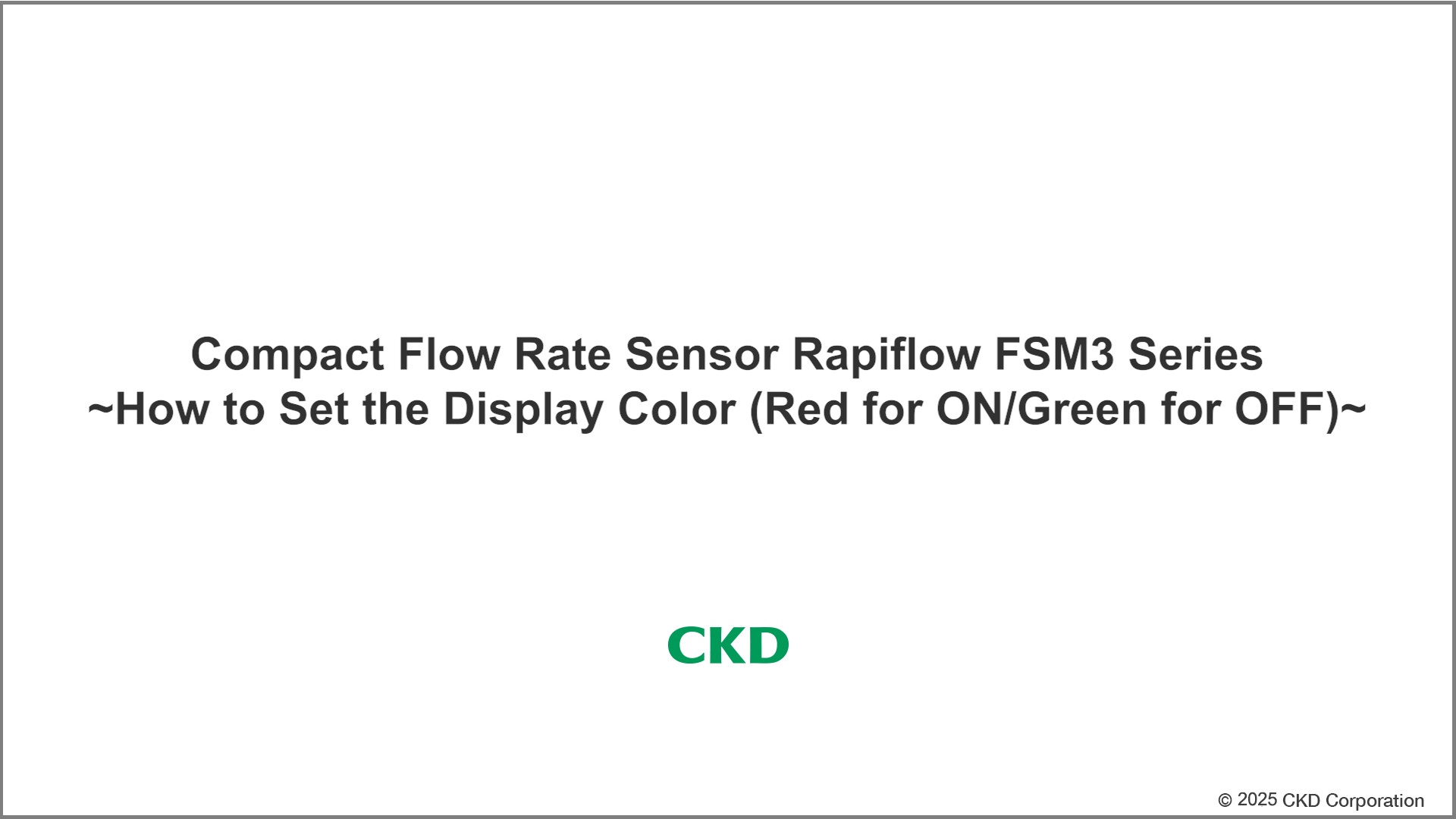 FSM3 Series Display Color Change