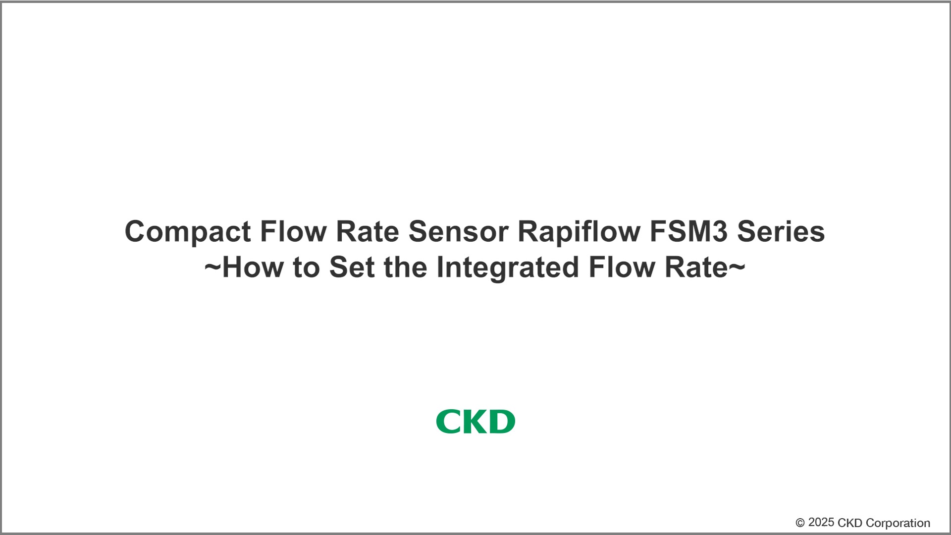 FSM3 Series Integral flow rate setting methods