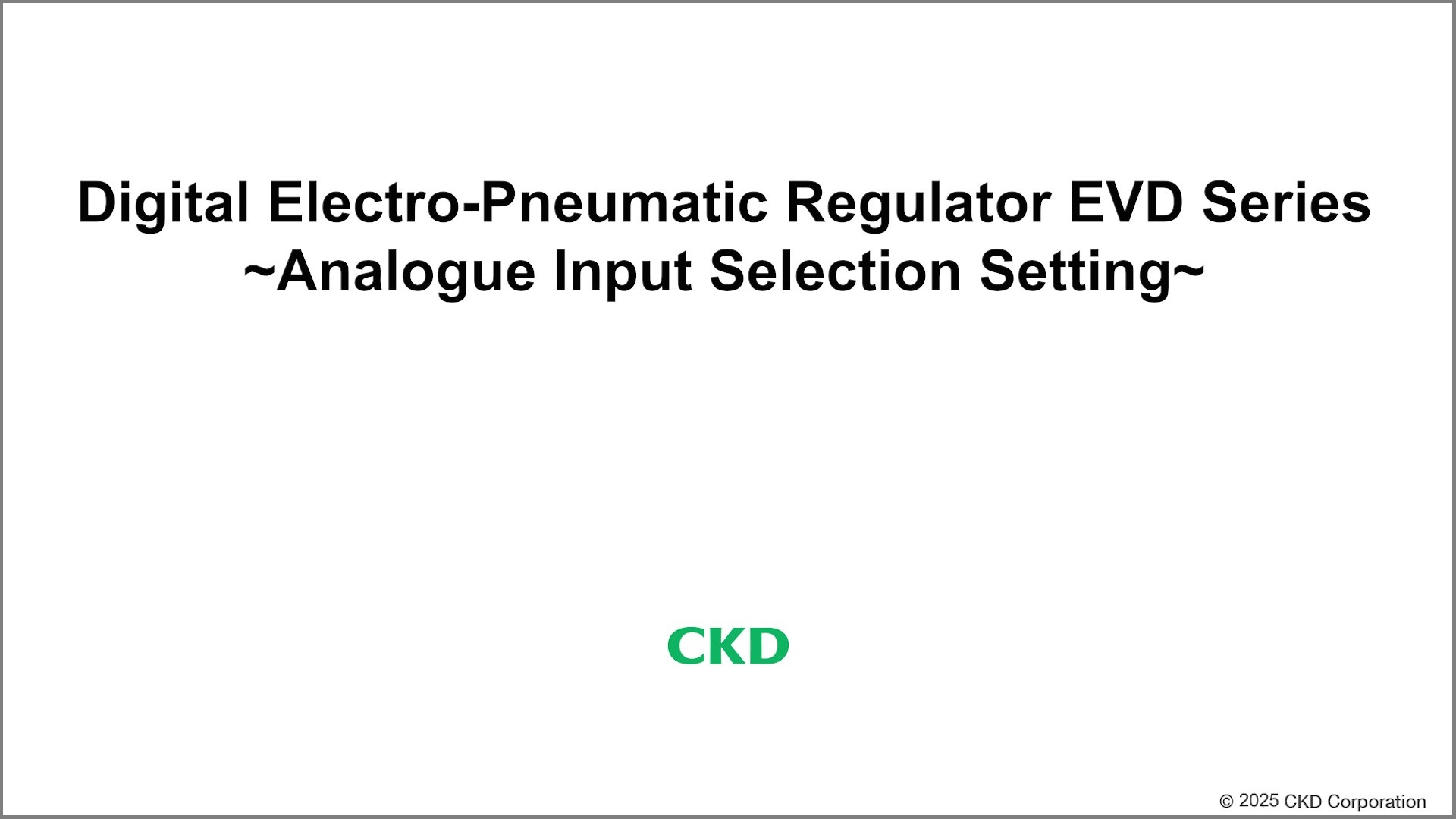 EVD Series Analog input selection Settings